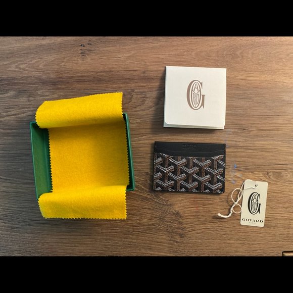 New Goyard SaintSulpice CardHolder- Classic Black Canvas/Leather Compact Wallet - Picture 5 of 10